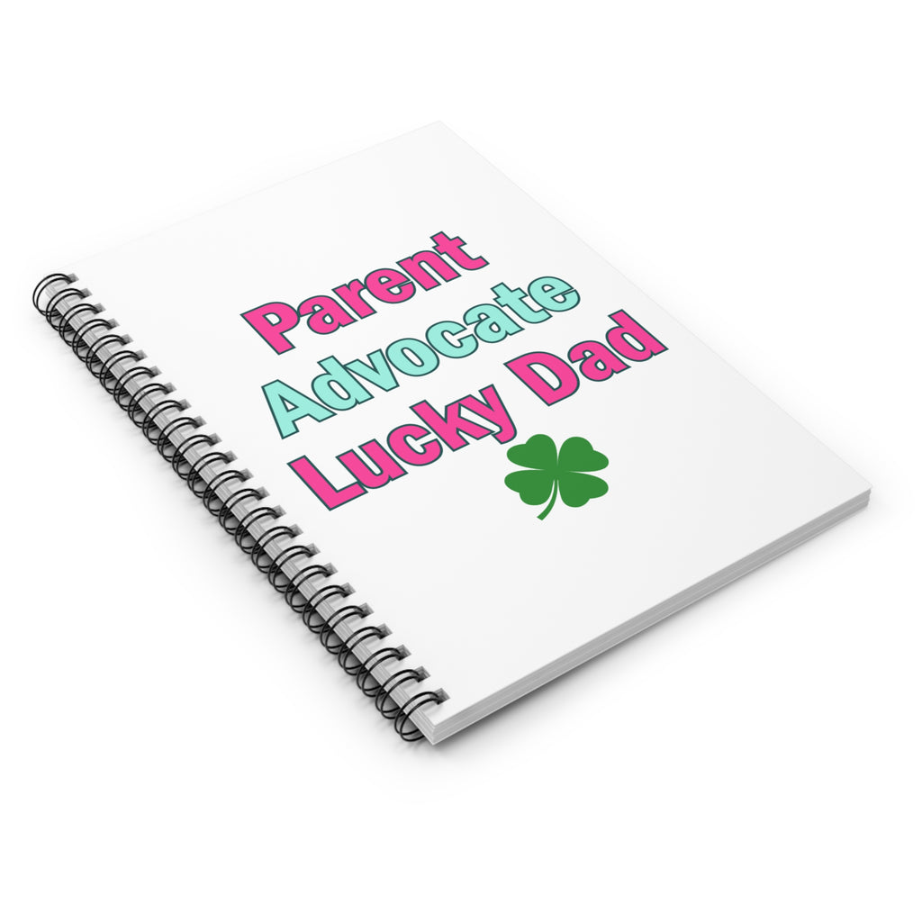 Lucky Dad Spiral Notebook - Parent Advocate Design for Father's Day
