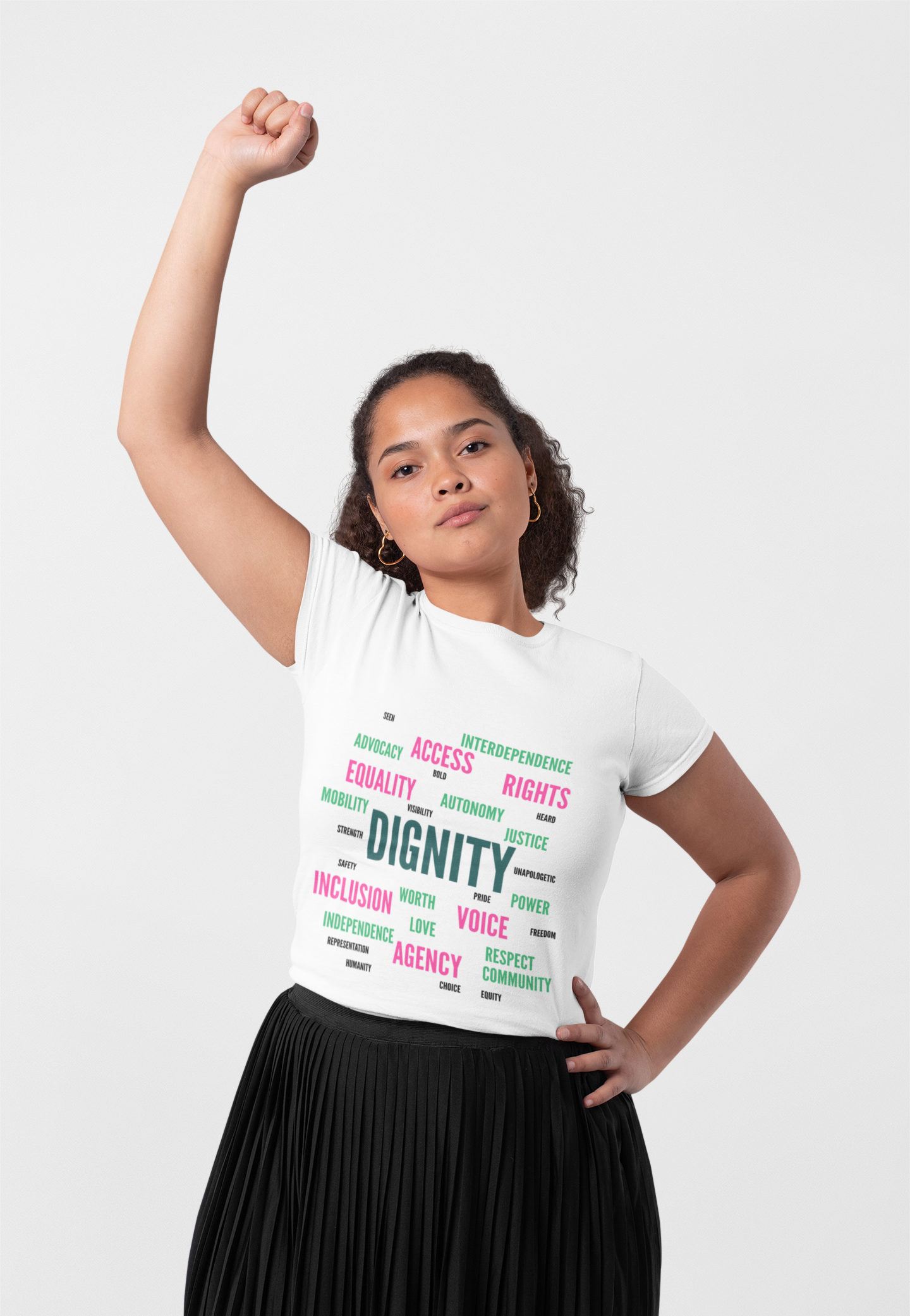 Dignity Word Cloud T-Shirt - Disability Advocacy | Caregiver Shirt