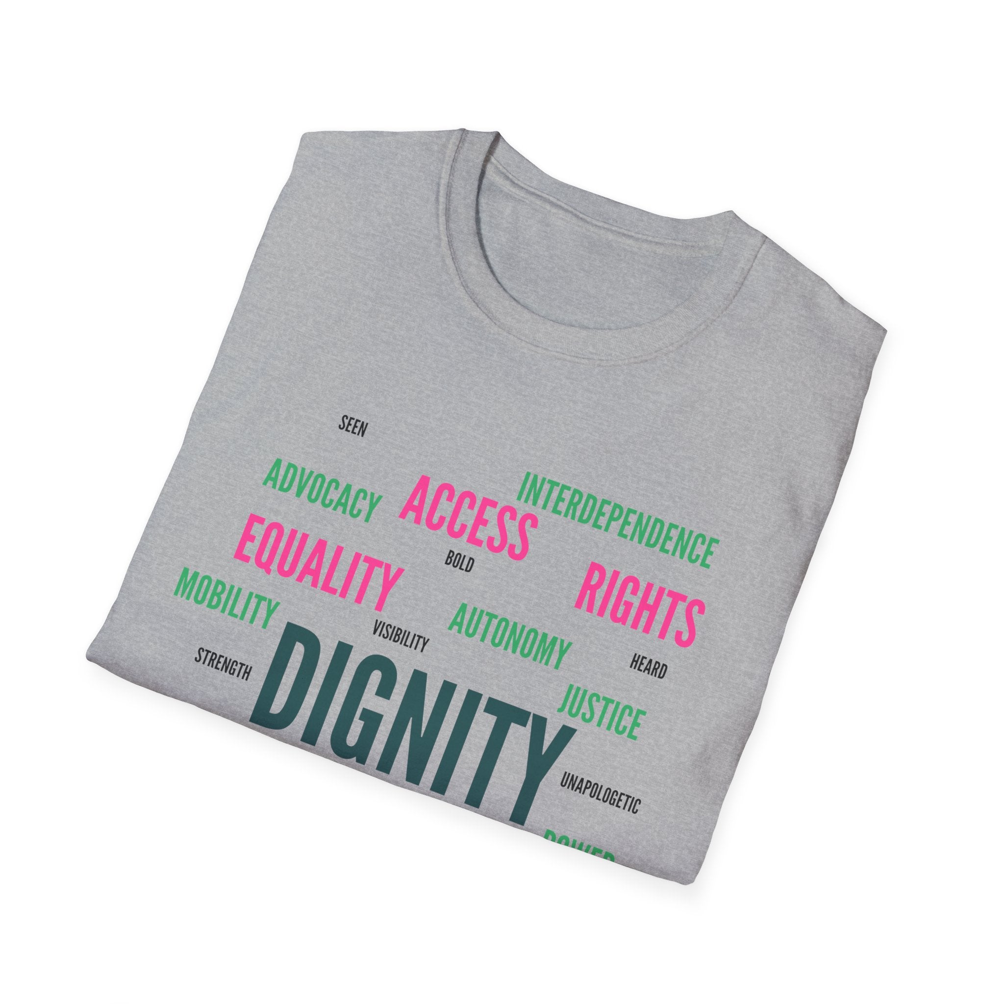Dignity Word Cloud T-Shirt - Disability Advocacy | Caregiver Shirt