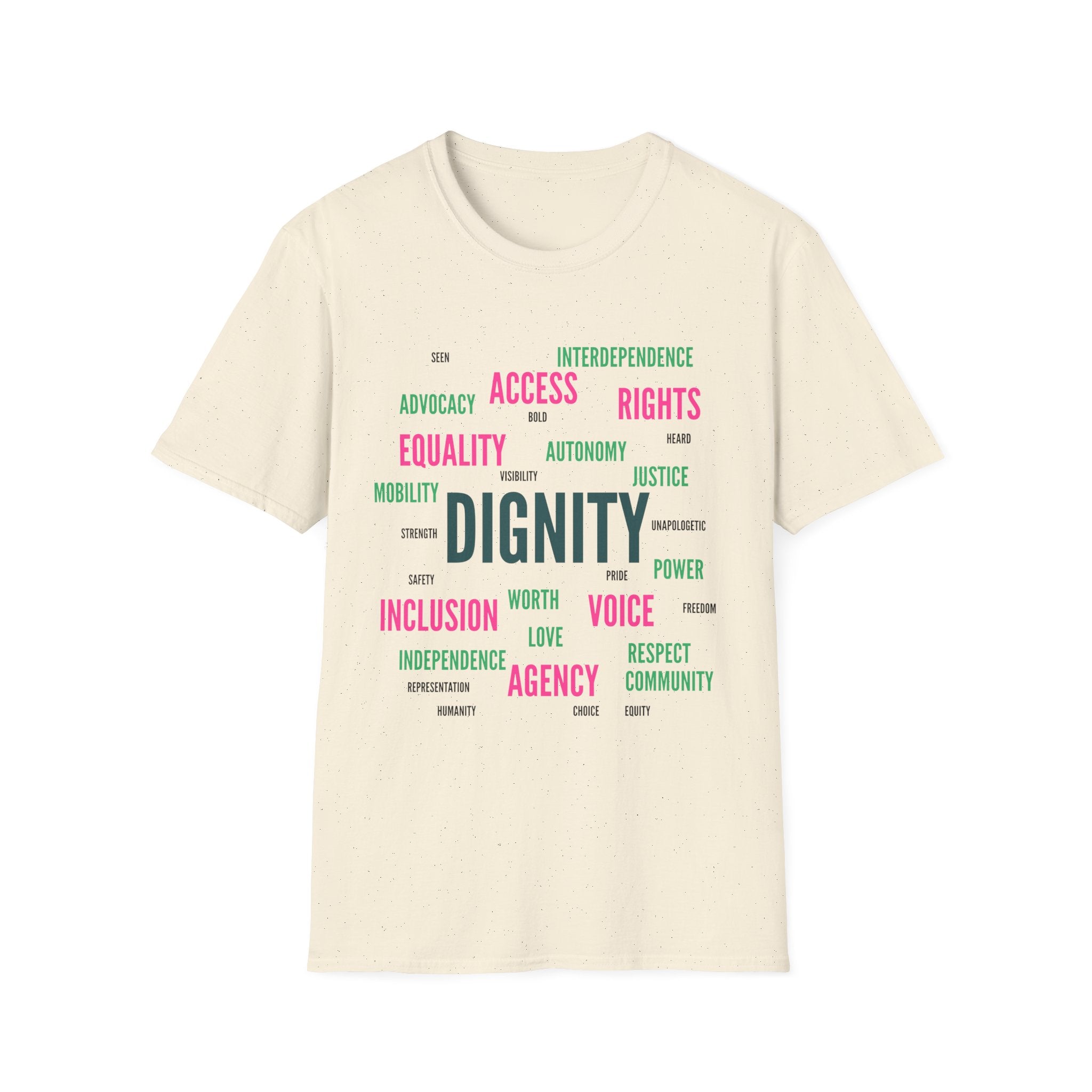 Dignity Word Cloud T-Shirt - Disability Advocacy | Caregiver Shirt
