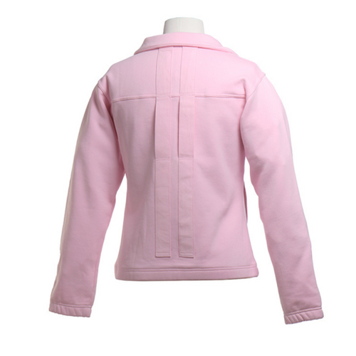 Pink jacket on a mannequin against a white background