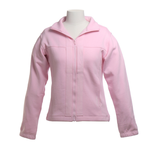 Pink jacket on a mannequin against a white background