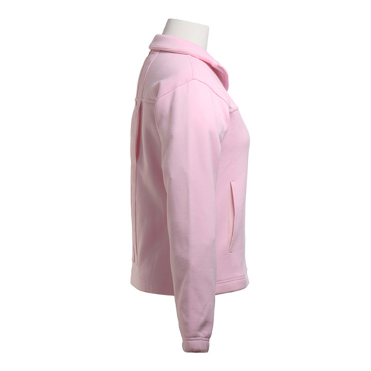 Pink jacket on a mannequin against a white background